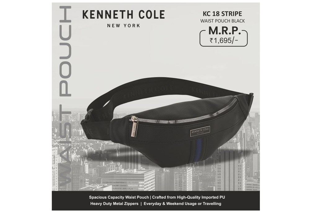 KC-18 Stripe Waist Pouch Blk
