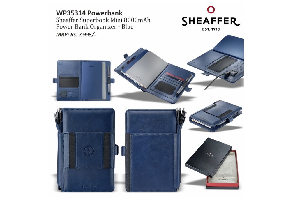 Mini 8000mAh Power Bank Organizer BLUE